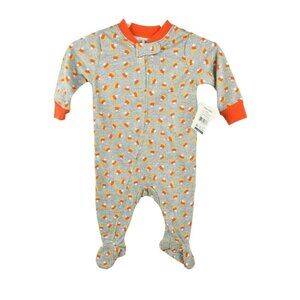 Halloween Sleep and Play Candy Corn One Piece Sleeper Size 0-3 Months (New)